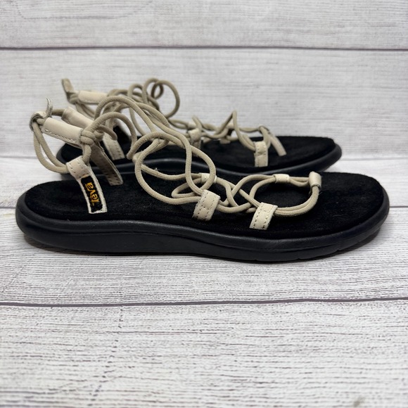 Teva Womens Sandal Black Suede Lace Up Gladiator Style Size W7 - Picture 1 of 7